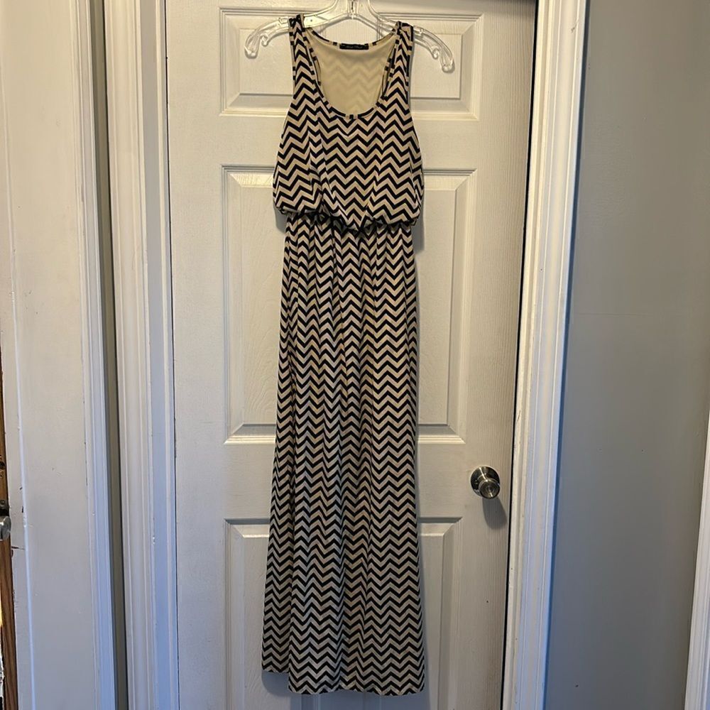 Honey Punch Striped Racer Back Maxi Dress Size Small